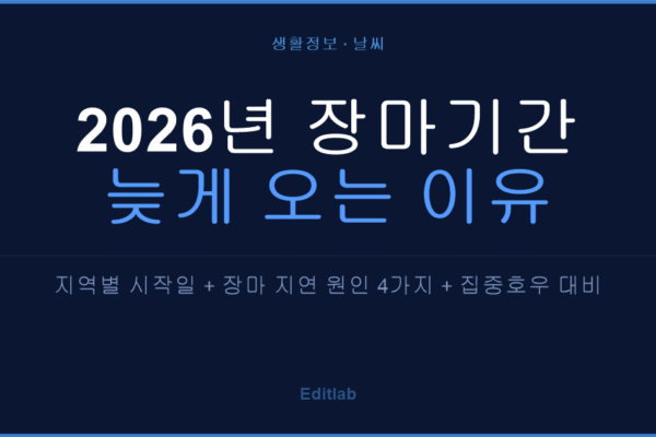 2026년 장마기간, 장마 늦게 오는 이유 총정리 — 기상청도 놀란 올해의 변화
