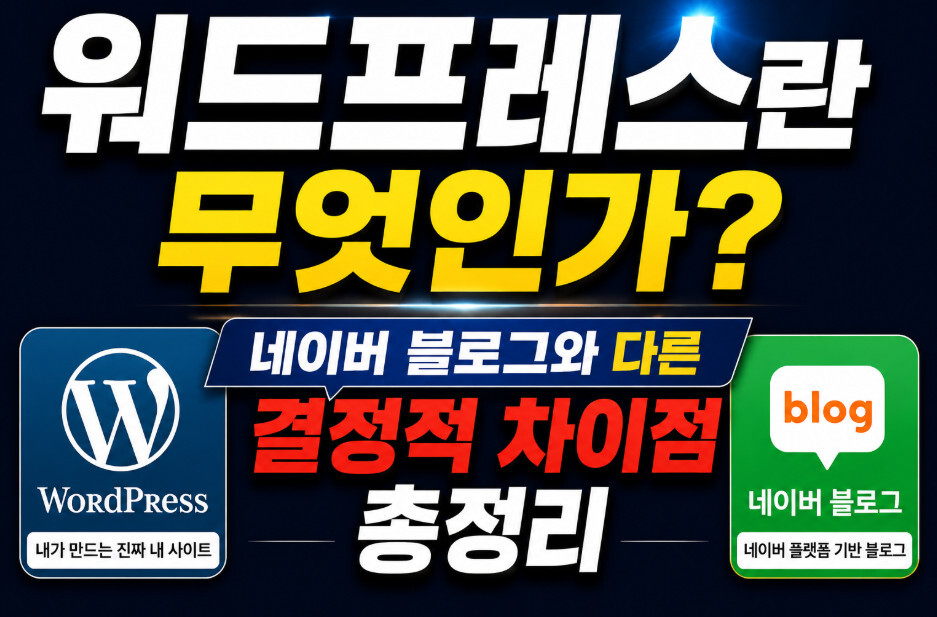 워드프레스란 무엇인가, 네이버 블로그와 다른 결정적 차이점 총정리