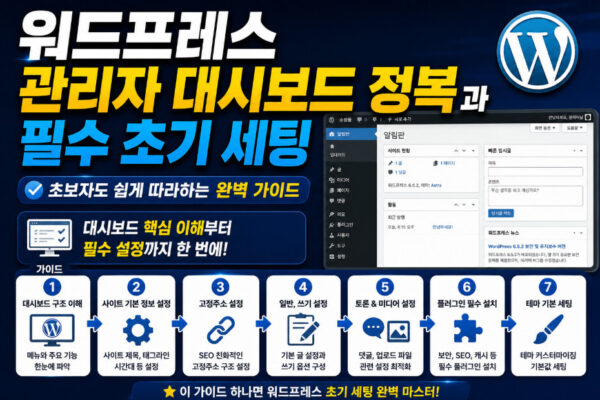 워드프레스 관리자 대시보드 정복과 필수 초기 세팅 완벽 가이드