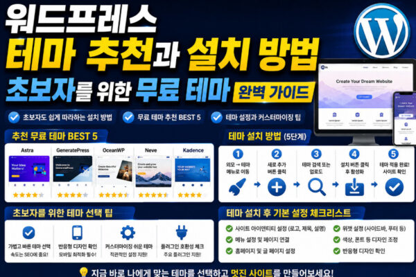 워드프레스 테마 추천과 설치 방법, 초보자를 위한 무료 테마 완벽 가이드