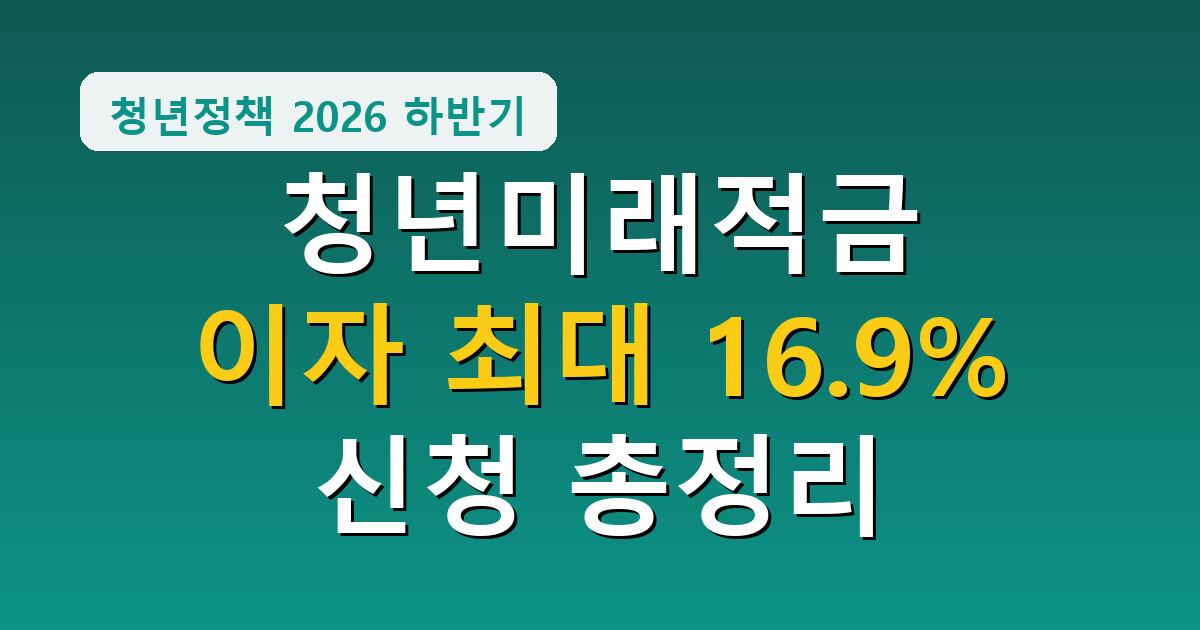 청년미래적금 총정리, 이자 최대 16.9퍼센트 3년 목돈 준비하는 방법