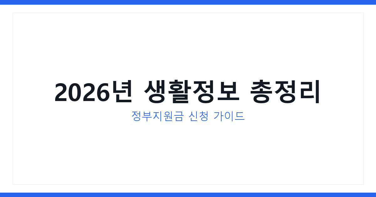 2026년 7월 생활정보 정부지원금 총정리, 소상공인정책자금 신청법