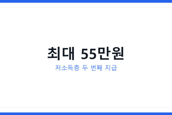 저소득층 두 차례 민생지원금 최대 55만원, 신청 안 하면 못 받는다