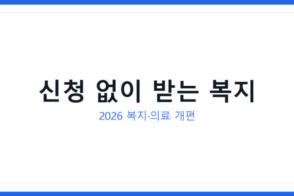 2026년 복지 사각지대 발굴 개편, 신청 없이 지원금 받는 법