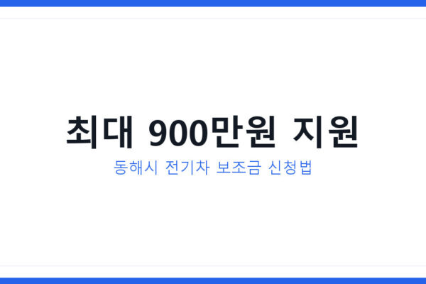 동해시 전기차 보조금 2일부터 신청 시작, 최대 900만원 받는 법