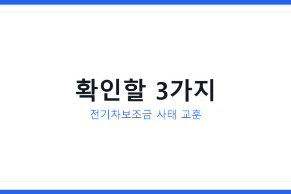 전기차보조금 사태로 본 소상공인정책자금 신청 전 확인할 3가지