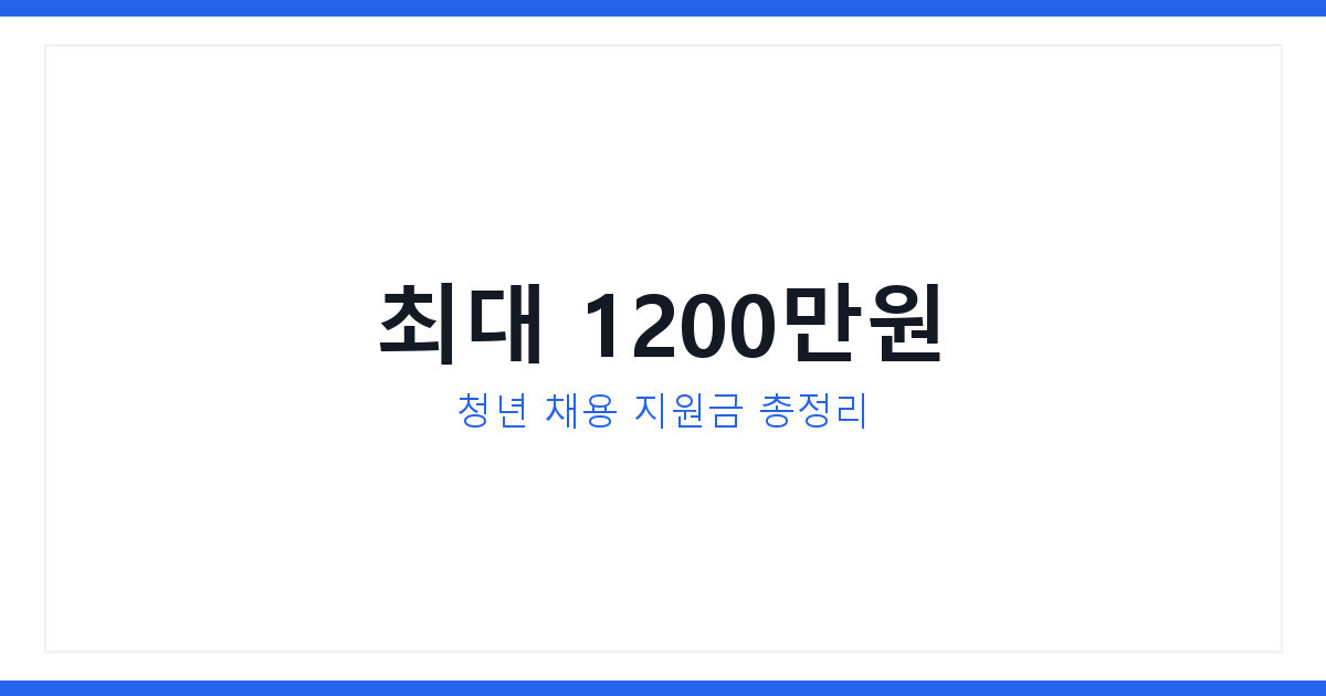 청년일자리도약장려금 신청방법과 최대 1200만원 받는 조건 총정리