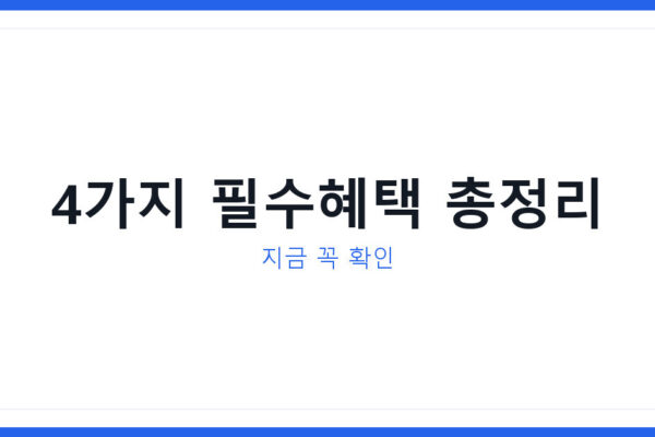 2026년 노인복지지원금 4가지, 모르면 못 받는 혜택 꼭 확인하세요