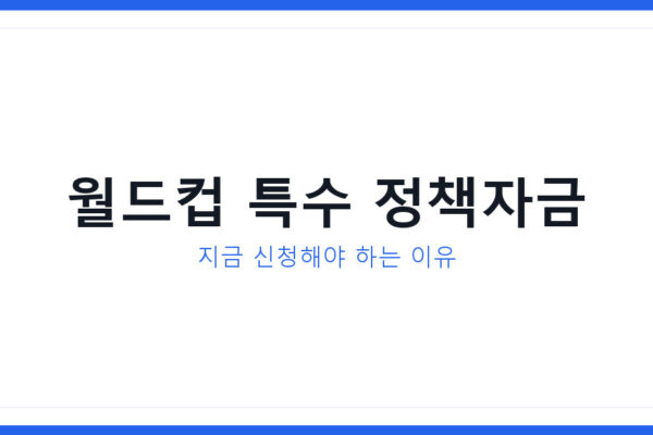 소상공인정책자금으로 준비하는 2026 월드컵 치킨호프집 특수 신청법