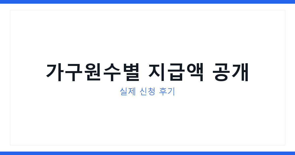 2026년 긴급복지 생계비 신청했더니 가구원수별로 이렇게 나왔다