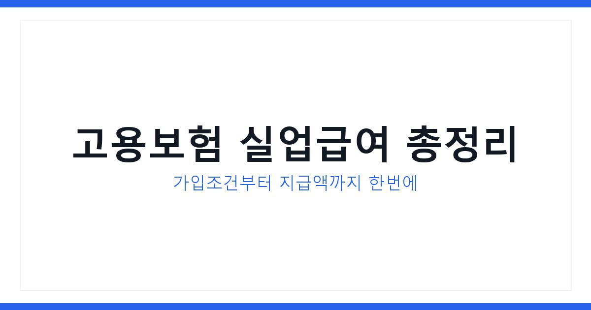 고용보험 실업급여 얼마나 받나 2026년 신청조건과 계산법 총정리
