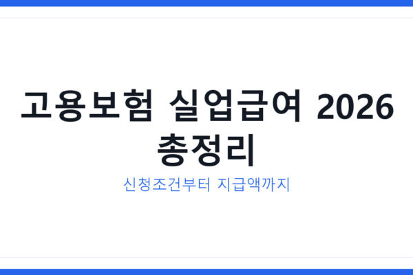 고용보험 실업급여 신청조건과 2026년 최신 지급액 총정리 안내