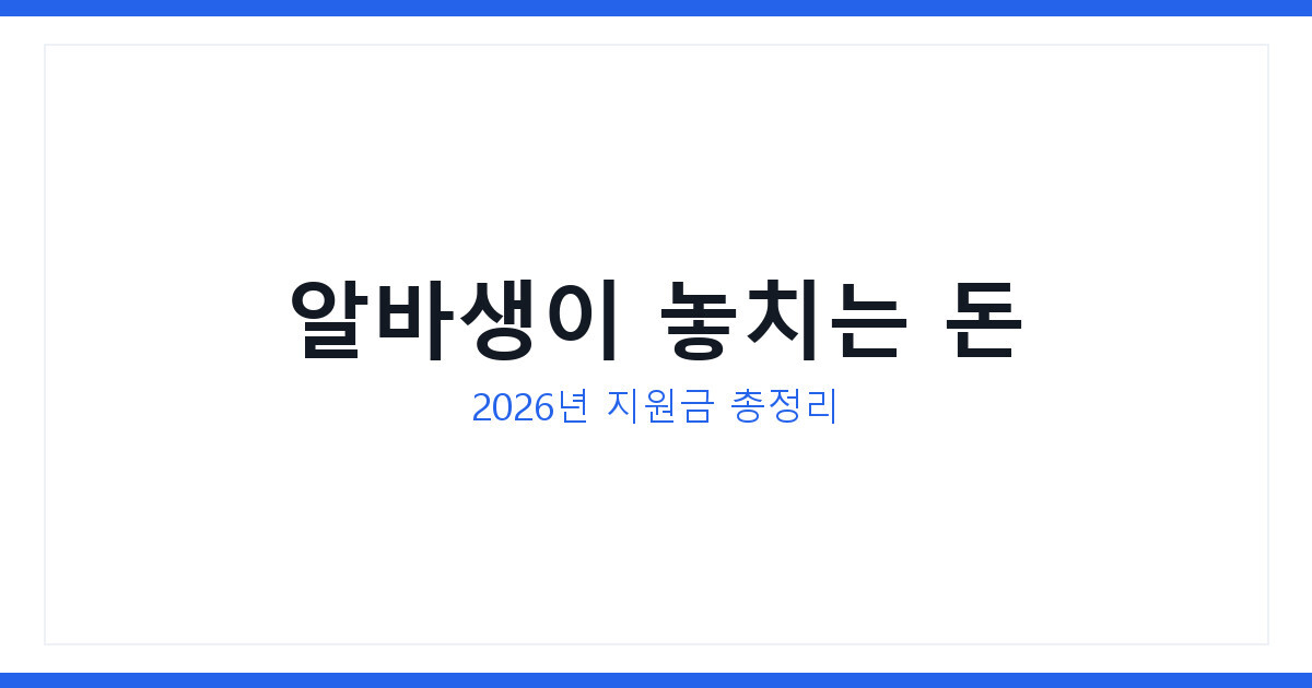 알바 3.3% 세금 계산법과 2026년 고용보험 지원금 총정리