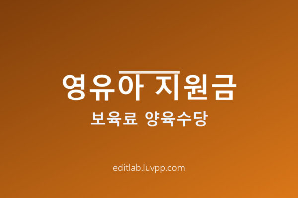 영유아 지원금 보육료 양육수당과 어린이집으로 바꾸면 어떻게 되나요?