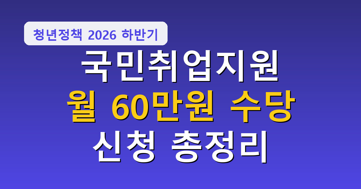 국민취업지원제도 총정리, 구직수당 월 60만원으로 인상