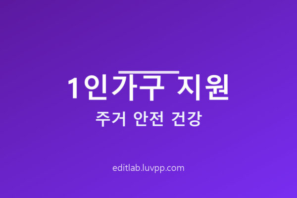 1인가구 지원 주거 안전 건강 지원방법과 신청방법 및 자주 묻는 질문