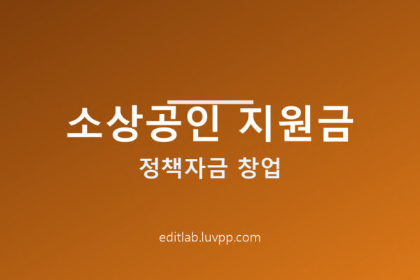소상공인 지원금 정책자금 창업 경영 종류와 지원방법 및 신청방법