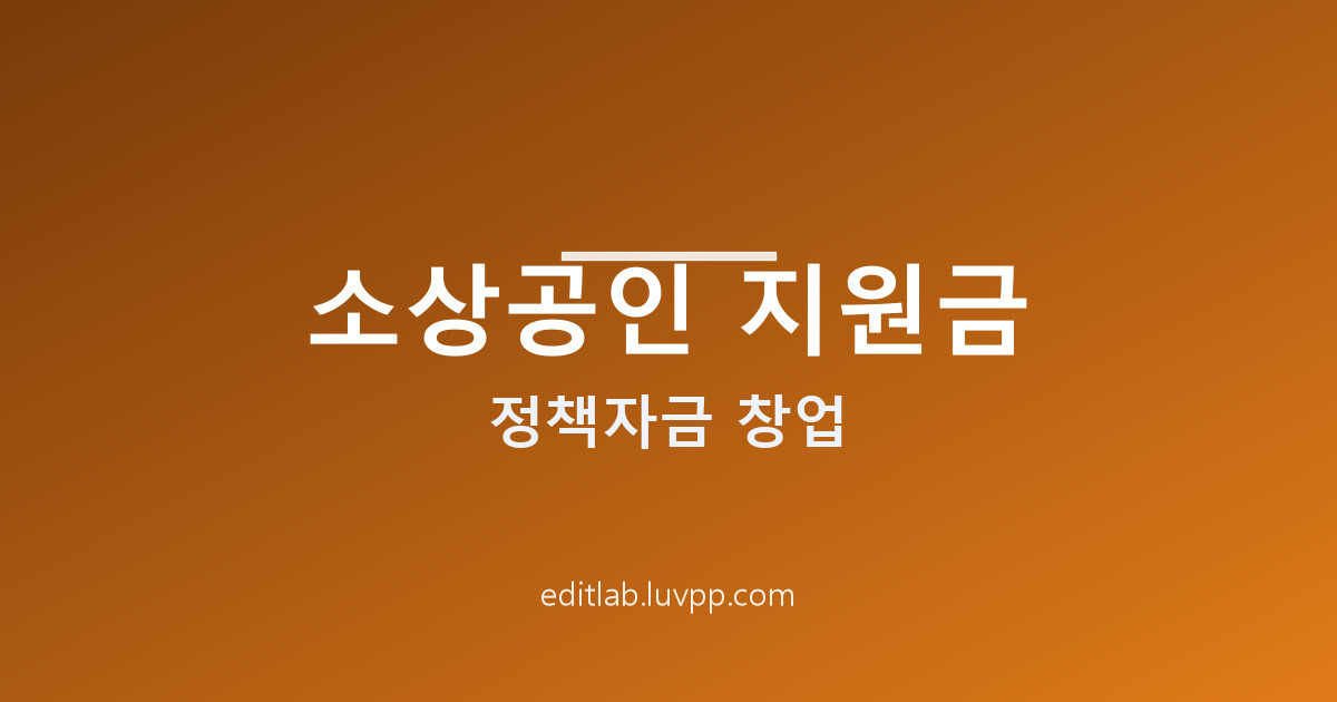 소상공인 지원금 정책자금 창업 경영 종류와 지원방법 및 신청방법