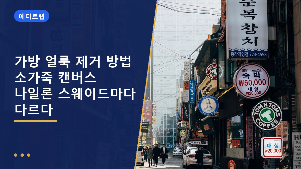 가방 얼룩 제거 방법 소가죽 캔버스 나일론 스웨이드마다 다르다