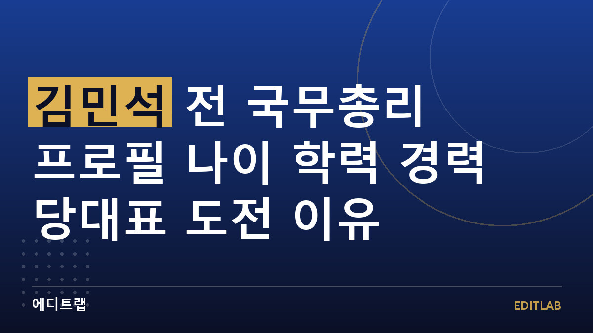 김민석 전 국무총리 프로필 나이 학력 경력 당대표 도전 이유