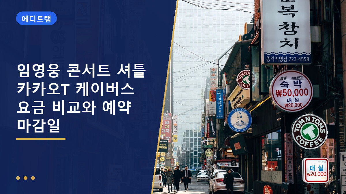 임영웅 콘서트 셔틀 카카오T 케이버스 요금 비교와 예약 마감일