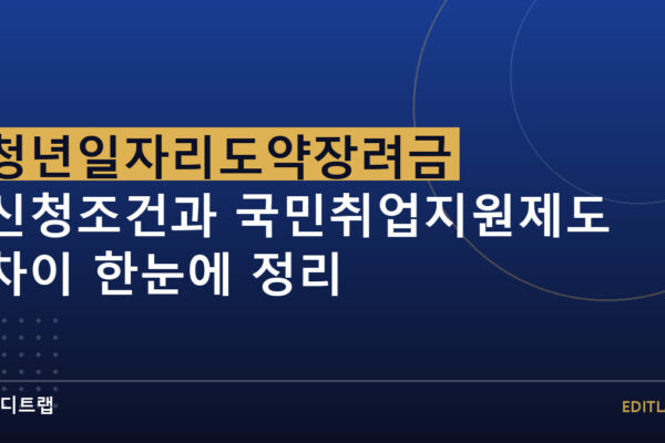 청년일자리도약장려금 신청조건과 국민취업지원제도 차이 한눈에 정리