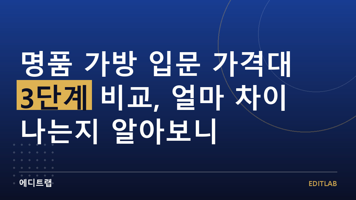 명품 가방 입문 가격대 3단계 비교, 얼마 차이 나는지 알아보니