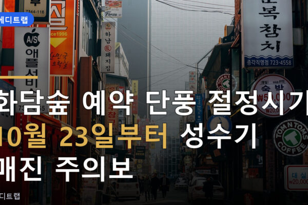 화담숲 예약 단풍 절정시기 10월 23일부터 성수기 매진 주의보