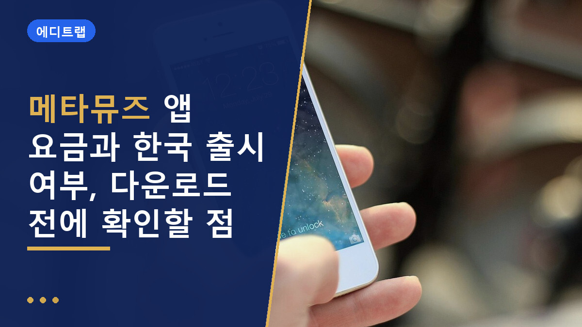 메타뮤즈 앱 요금과 한국 출시 여부, 다운로드 전에 확인할 점