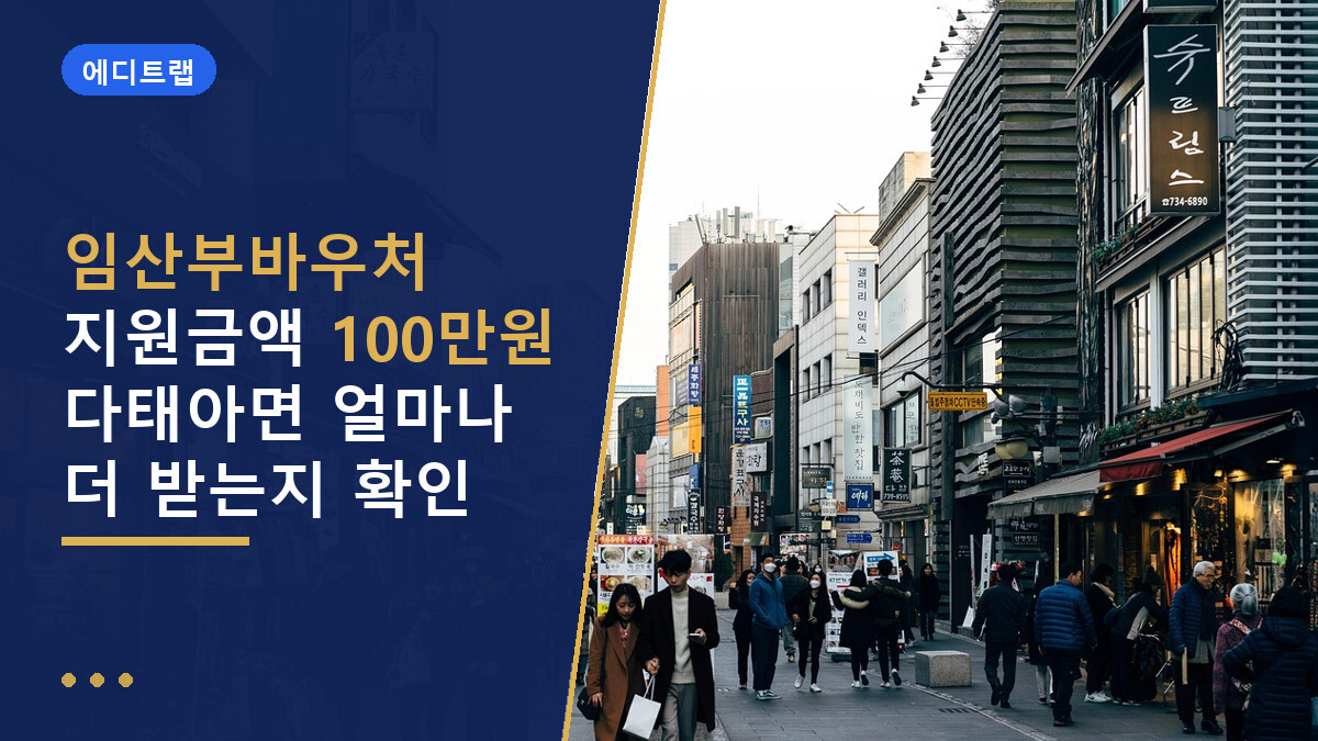 임산부바우처 지원금액 100만원 다태아면 얼마나 더 받는지 확인