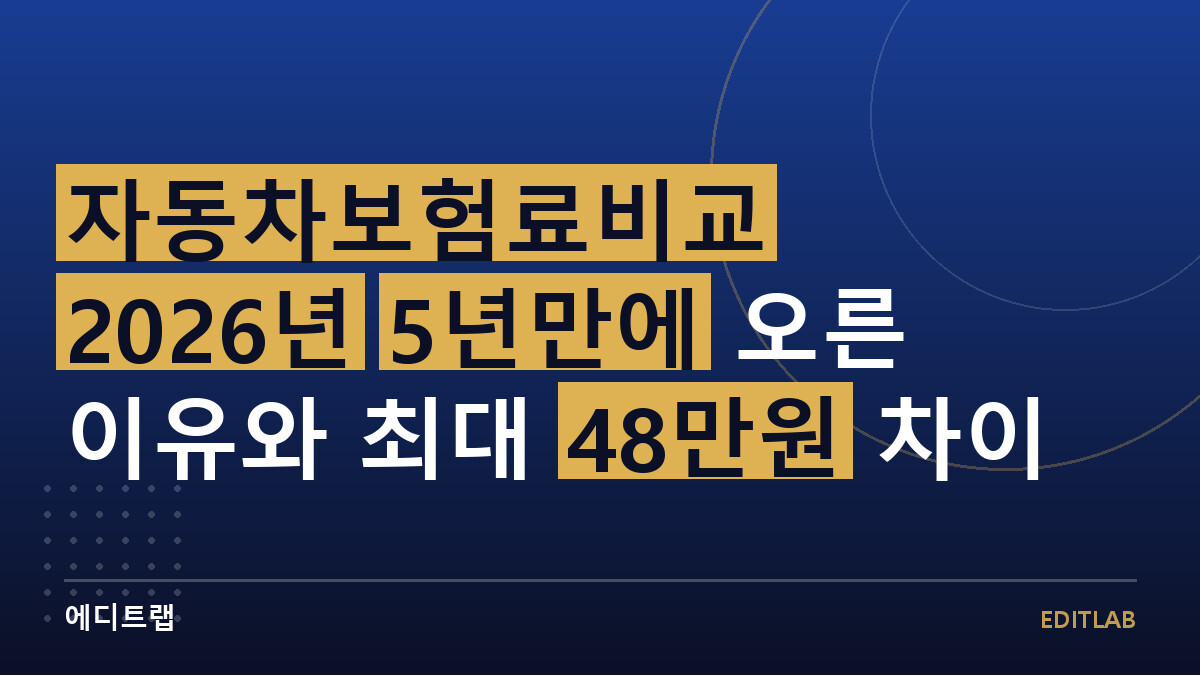 자동차보험료비교 2026년 5년만에 오른 이유와 최대 48만원 차이