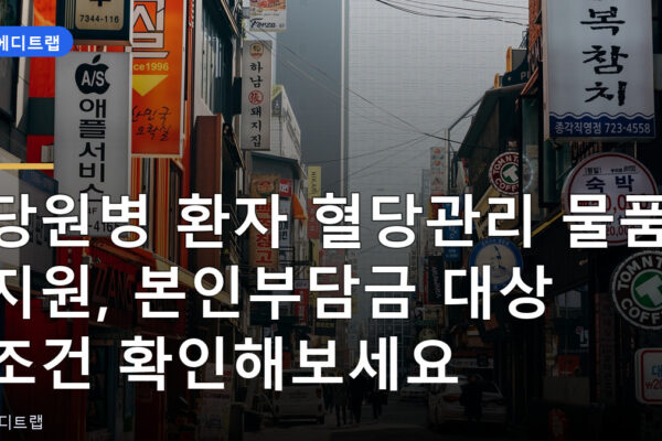 당원병 환자 혈당관리 물품 지원, 본인부담금 대상 조건 확인해보세요