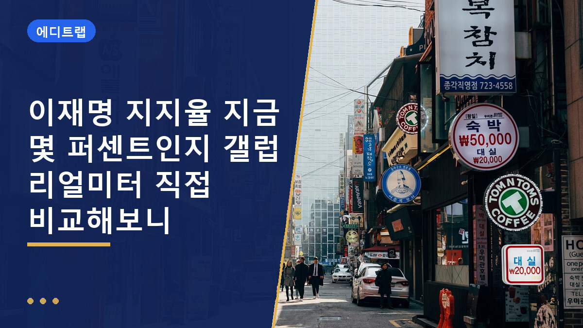 이재명 지지율 지금 몇 퍼센트인지 갤럽 리얼미터 직접 비교해보니