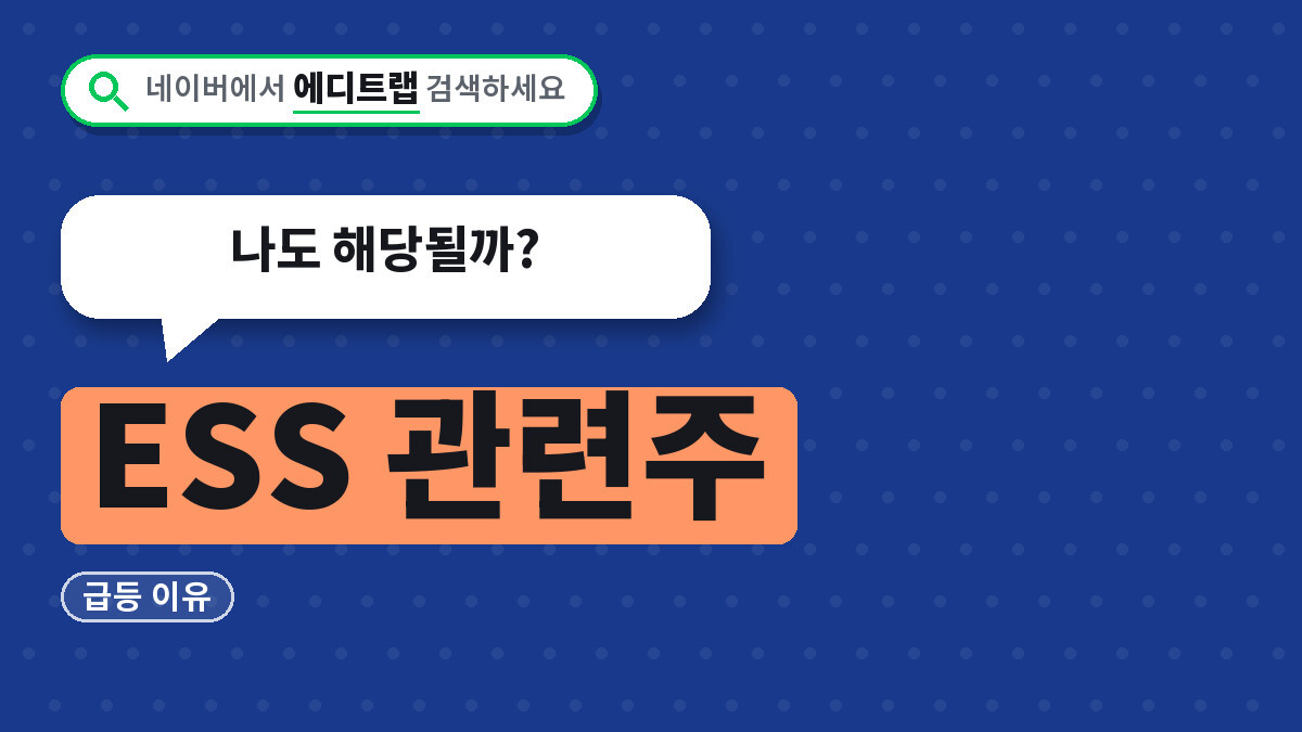 ESS 관련주 급등 이유와 정부 보조금 신청조건, 나도 해당될까?