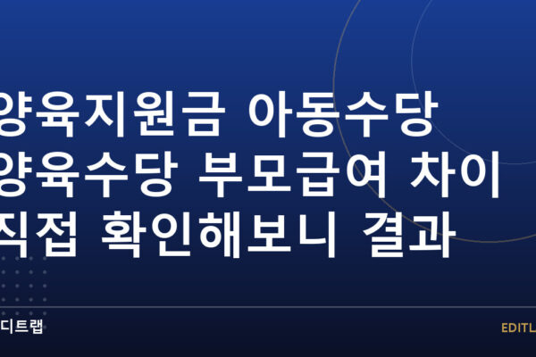 양육지원금 아동수당 양육수당 부모급여 차이 직접 확인해보니 결과