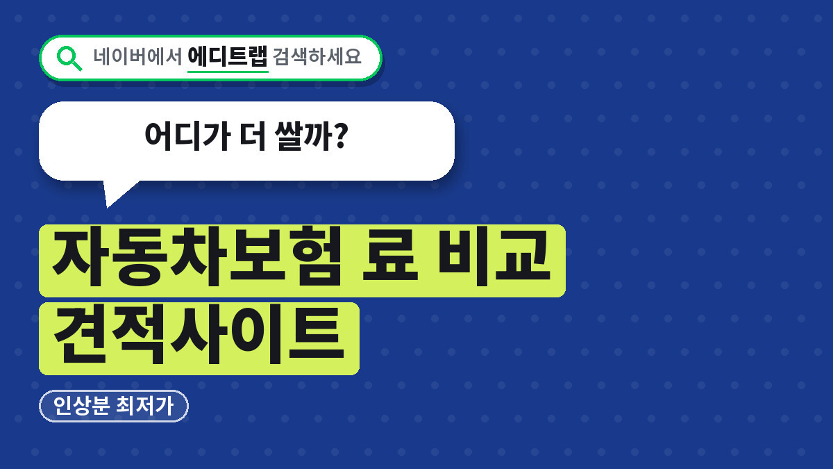 자동차보험료비교견적사이트 2026년 인상분 최저가, 어디가 더 쌀까?